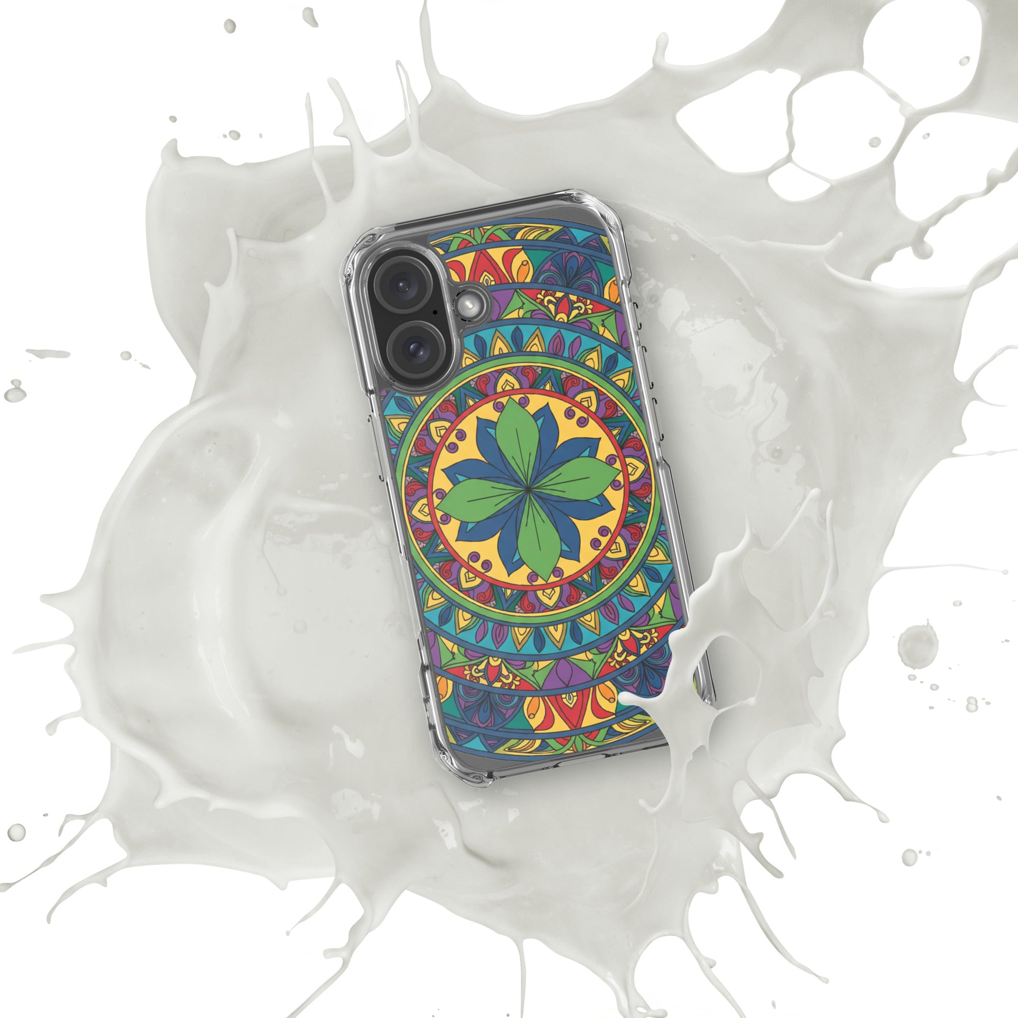 Mandala Art Clear Protective Phone Case Slim Transparent Design