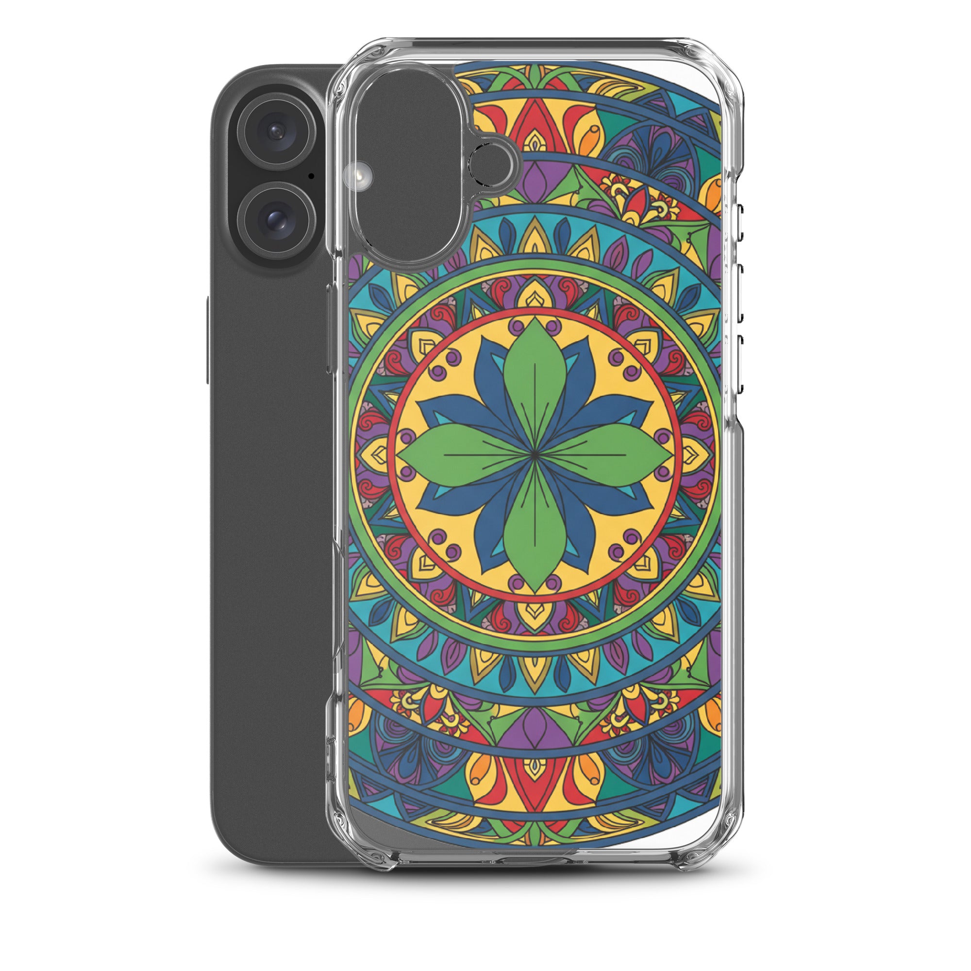 Mandala Art Clear Protective Phone Case Slim Transparent Design