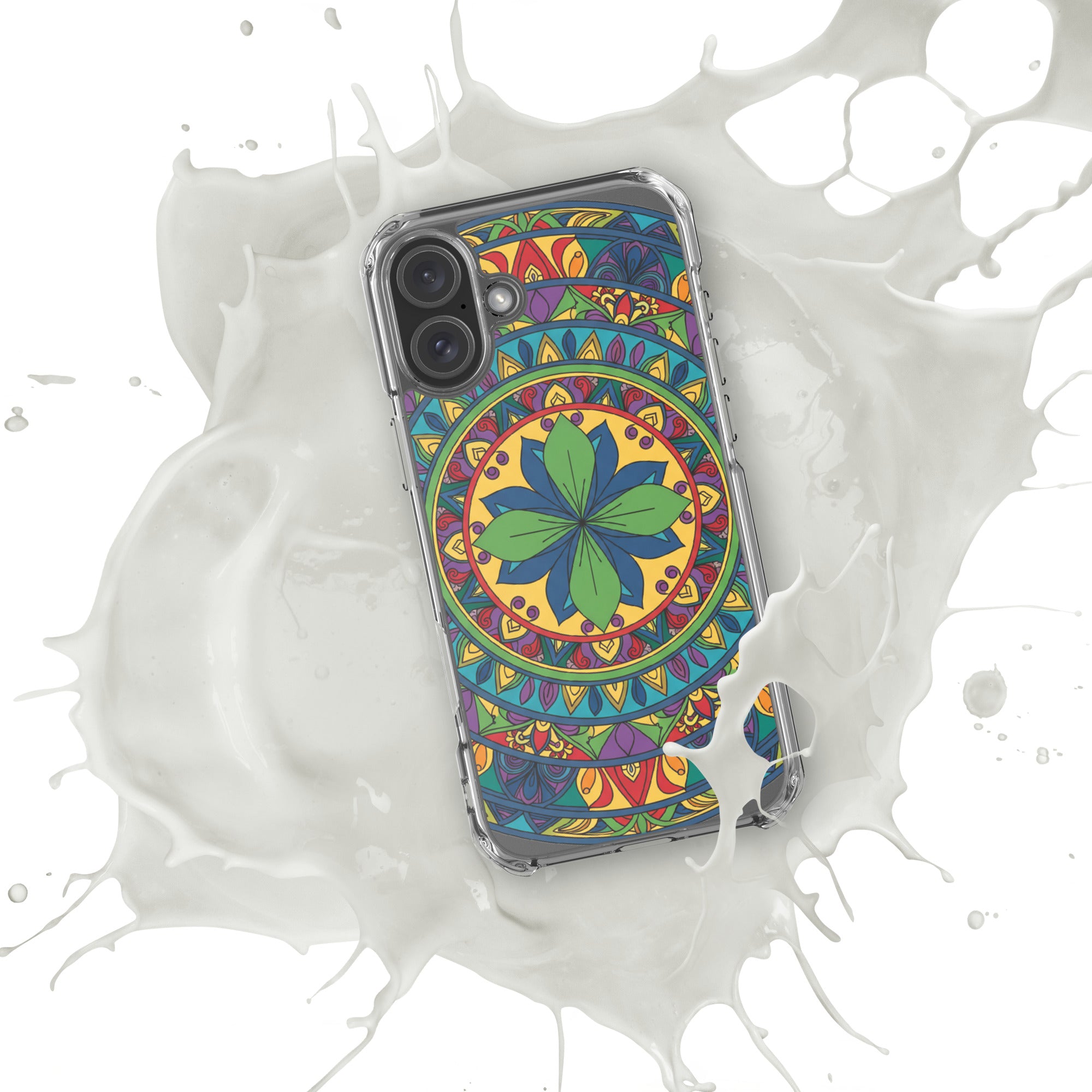 Mandala Art Clear Protective Phone Case Slim Transparent Design