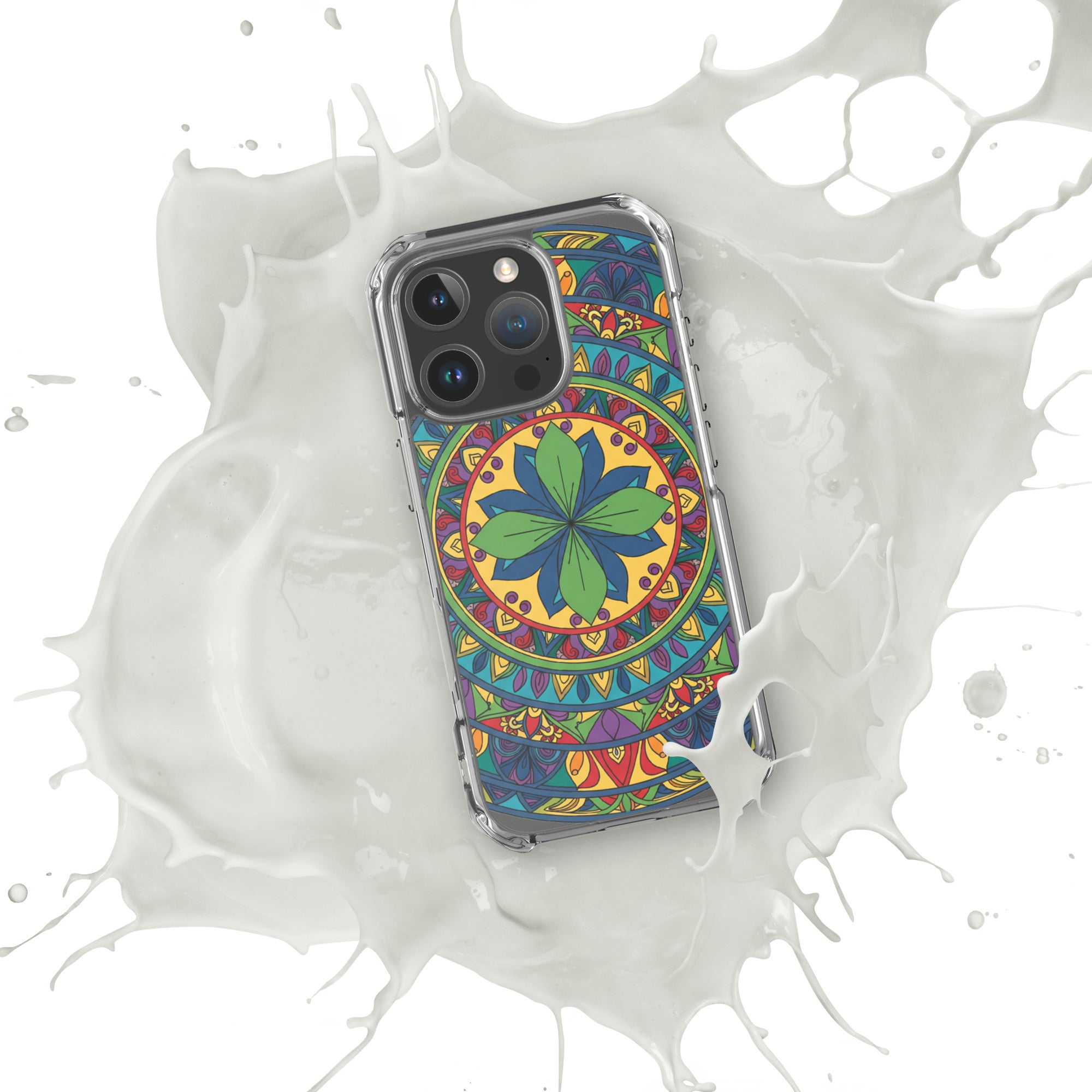 Mandala Art Clear Protective Phone Case Slim Transparent Design
