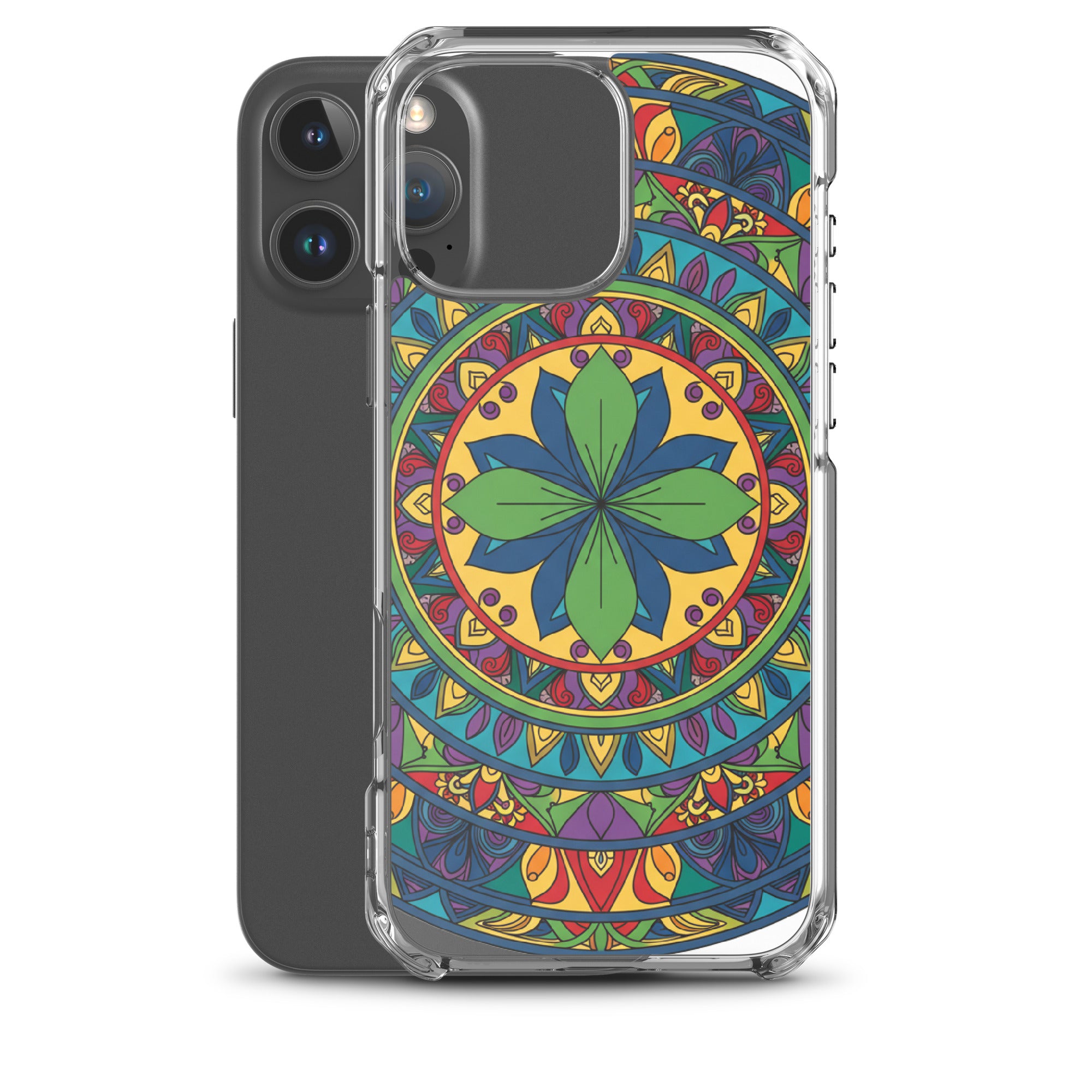 Mandala Art Clear Protective Phone Case Slim Transparent Design