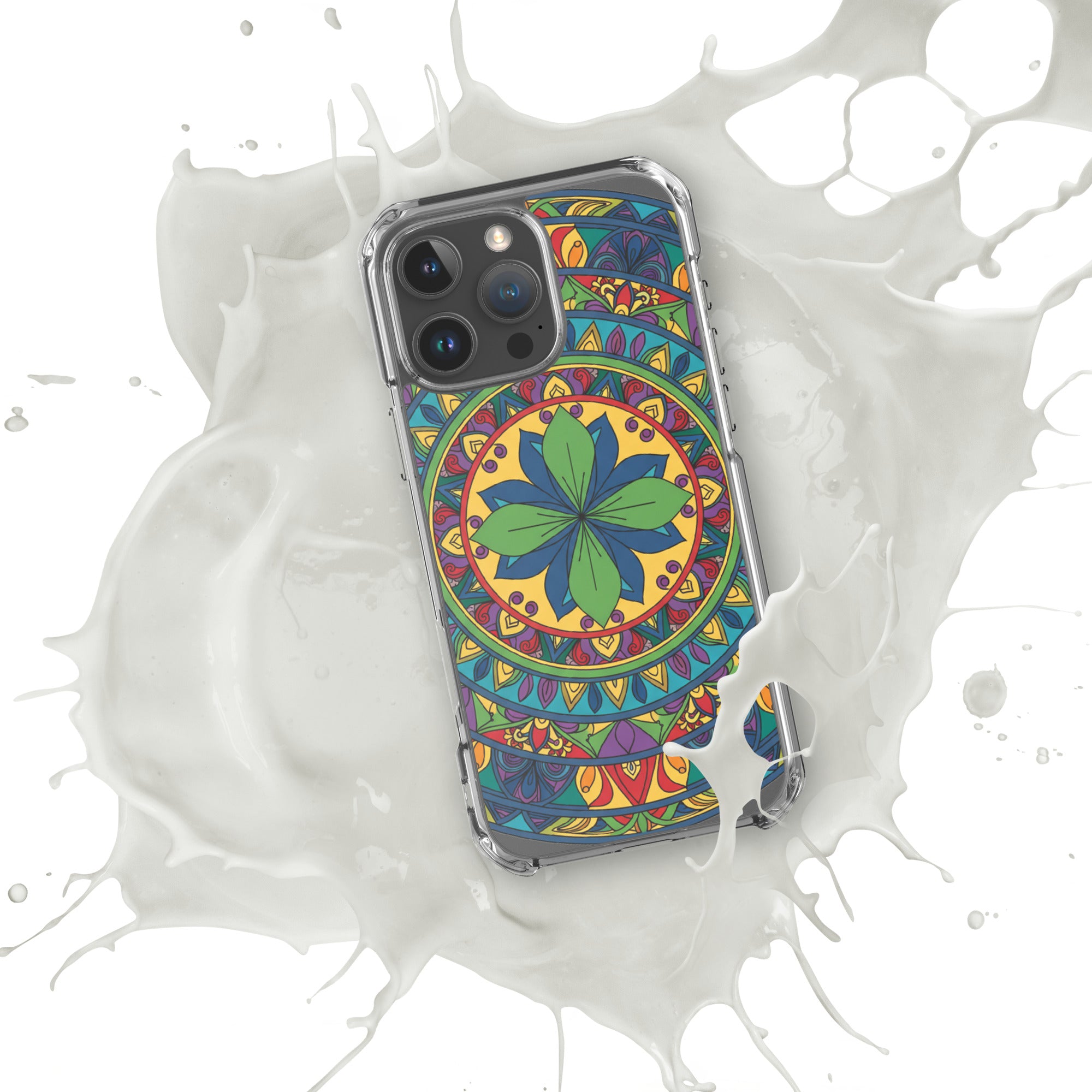 Mandala Art Clear Protective Phone Case Slim Transparent Design